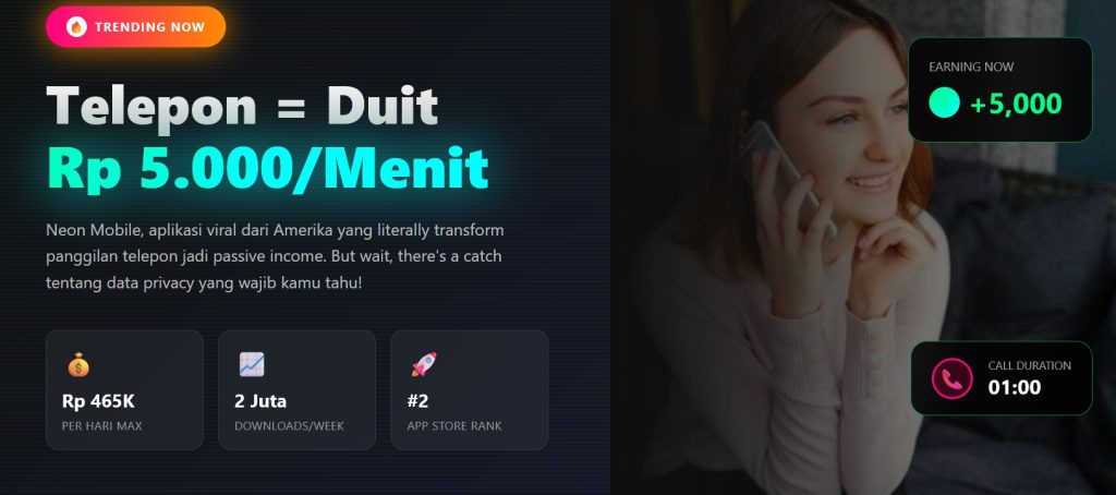 Neon Mobile, aplikasi viral dari Amerika