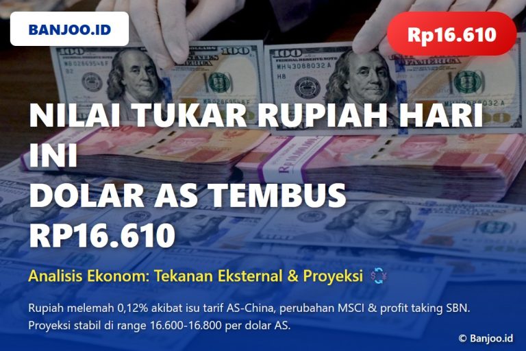 Nilai Tukar Rupiah Hari Ini, Dolar AS Tembus Rp16.610, Ini Analisisnya