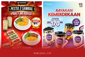 Promo Spesial 17 Agustus 2026: Diskon Makanan dan Minuman dari Mie Gacoan sampai Chatime
