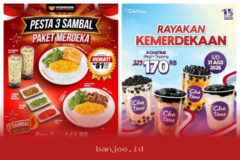 Promo Spesial 17 Agustus 2026: Diskon Makanan dan Minuman dari Mie Gacoan sampai Chatime